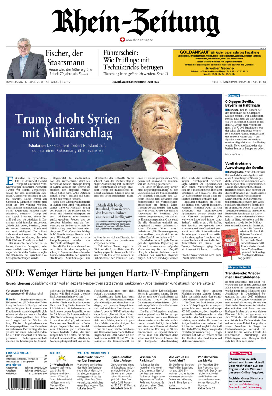 Rhein-Zeitung Andernach & Mayen vom Donnerstag, 12.04.2018