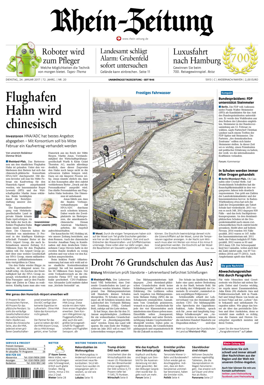 Rhein-Zeitung Andernach & Mayen vom Dienstag, 24.01.2017
