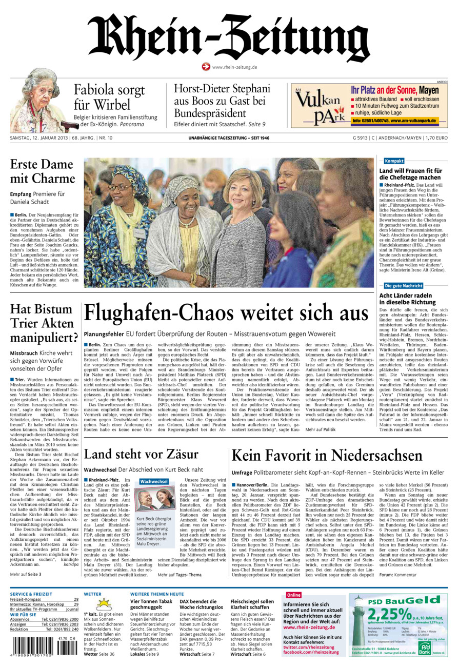 Rhein-Zeitung Andernach & Mayen vom Samstag, 12.01.2013