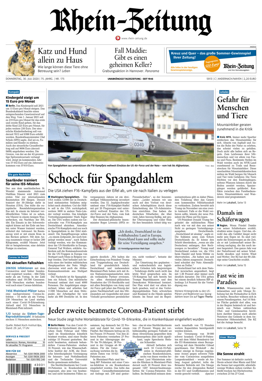 Rhein-Zeitung Andernach & Mayen vom Donnerstag, 30.07.2020