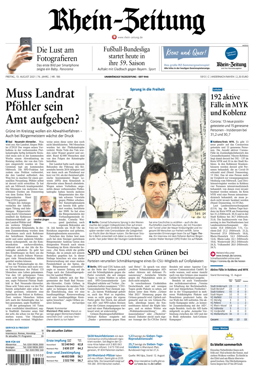 Rhein-Zeitung Andernach & Mayen vom Freitag, 13.08.2021
