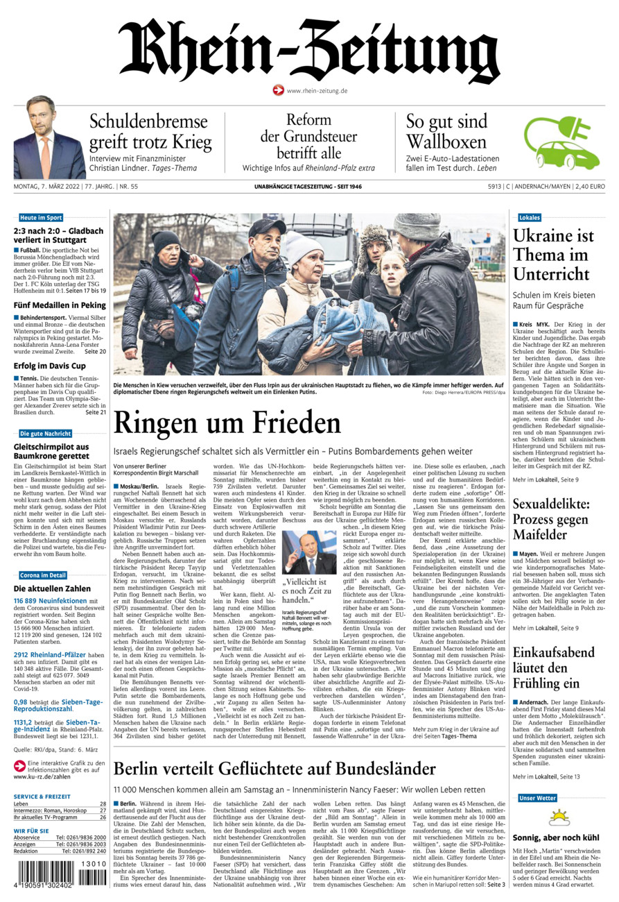Rhein-Zeitung Andernach & Mayen vom Montag, 07.03.2022