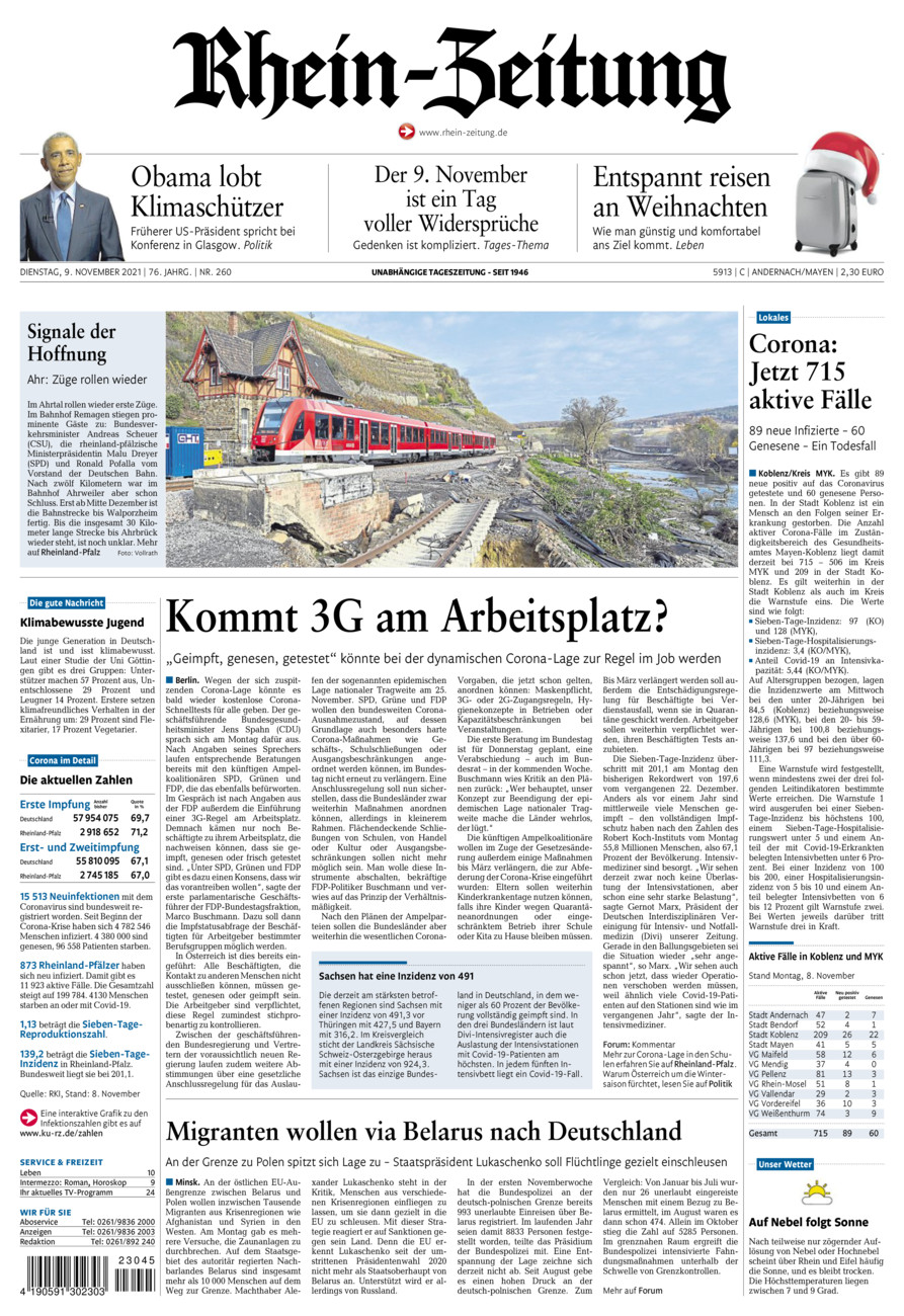 Rhein-Zeitung Andernach & Mayen vom Dienstag, 09.11.2021