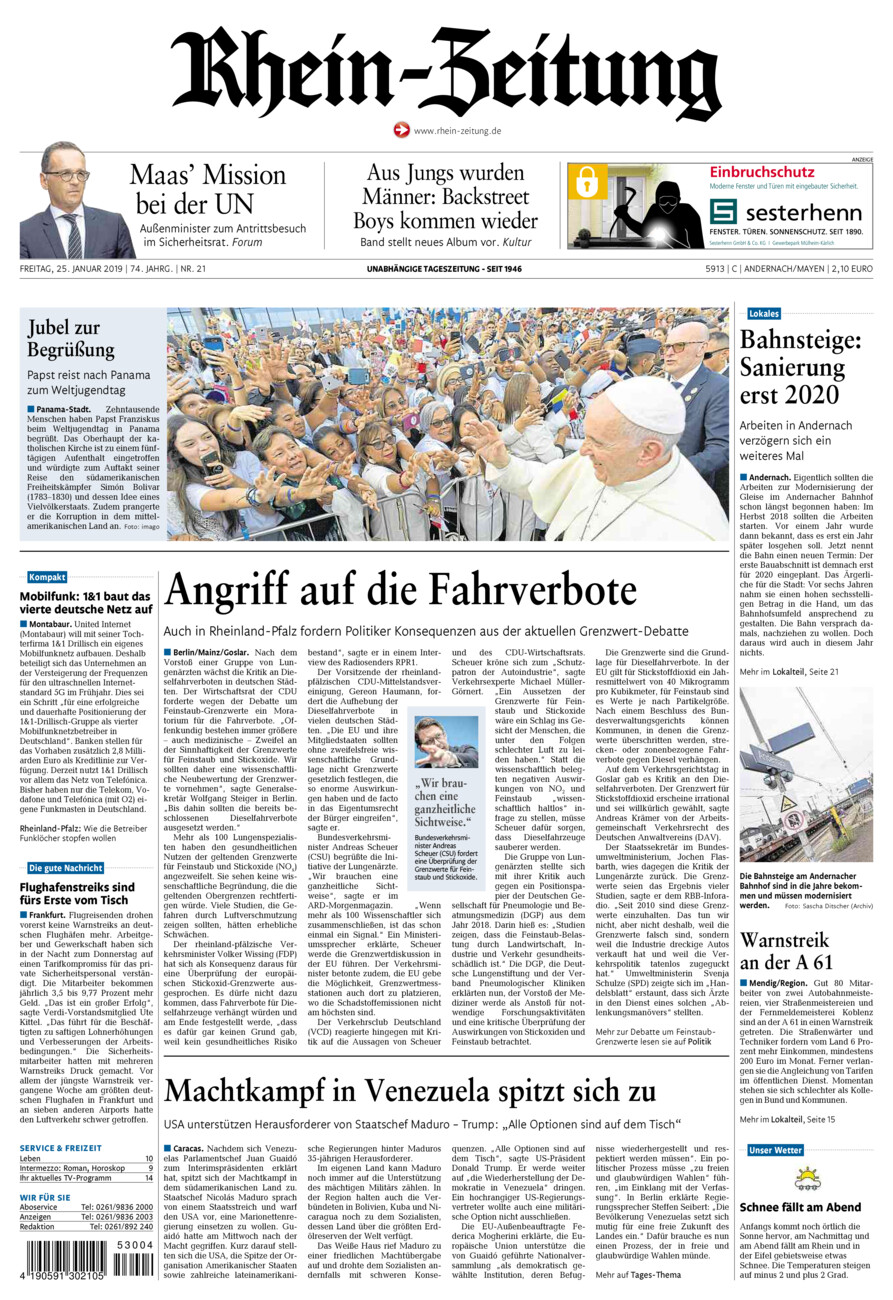 Rhein-Zeitung Andernach & Mayen vom Freitag, 25.01.2019