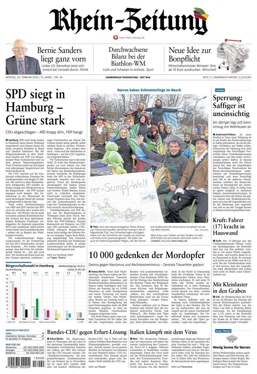 Rhein-Zeitung Andernach & Mayen vom Montag, 24.02.2020