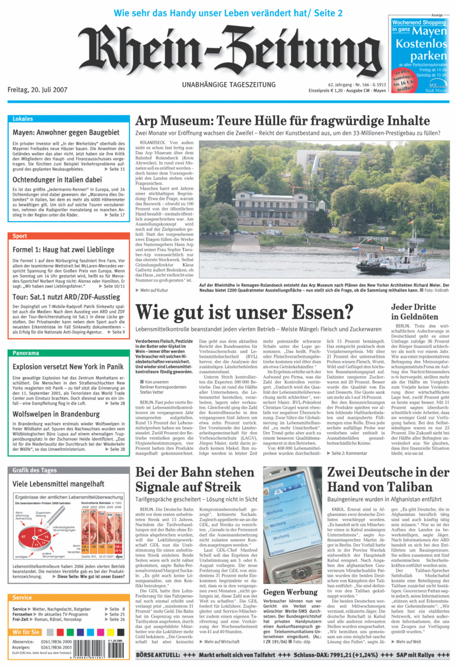 Rhein-Zeitung Andernach & Mayen vom Freitag, 20.07.2007