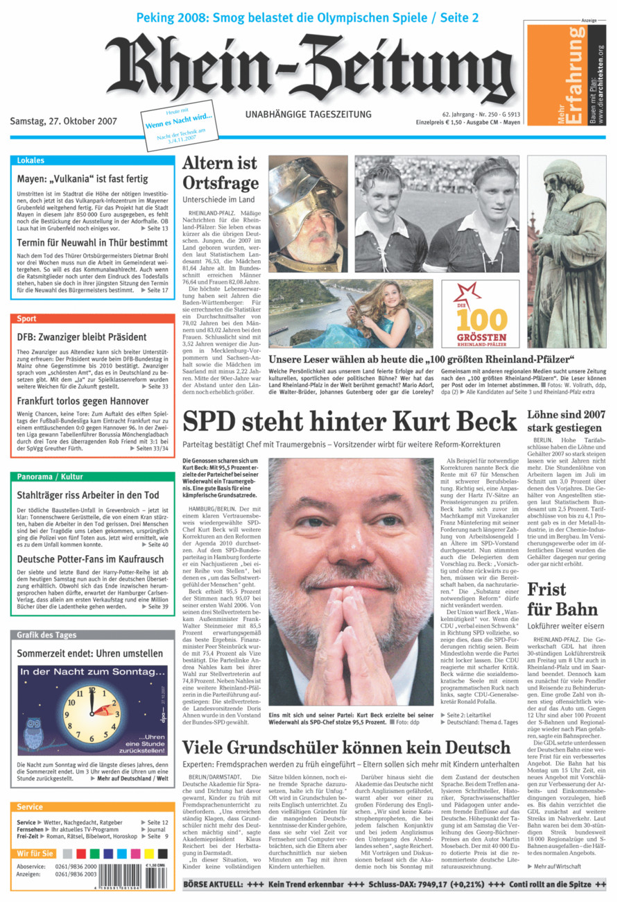 Rhein-Zeitung Andernach & Mayen vom Samstag, 27.10.2007