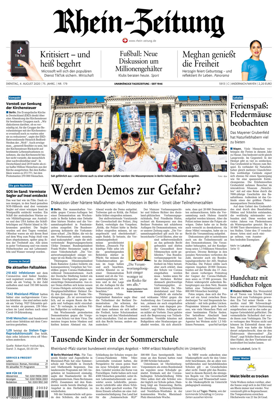 Rhein-Zeitung Andernach & Mayen vom Dienstag, 04.08.2020