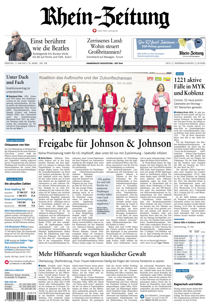 Rhein-Zeitung Andernach & Mayen vom Dienstag, 11.05.2021