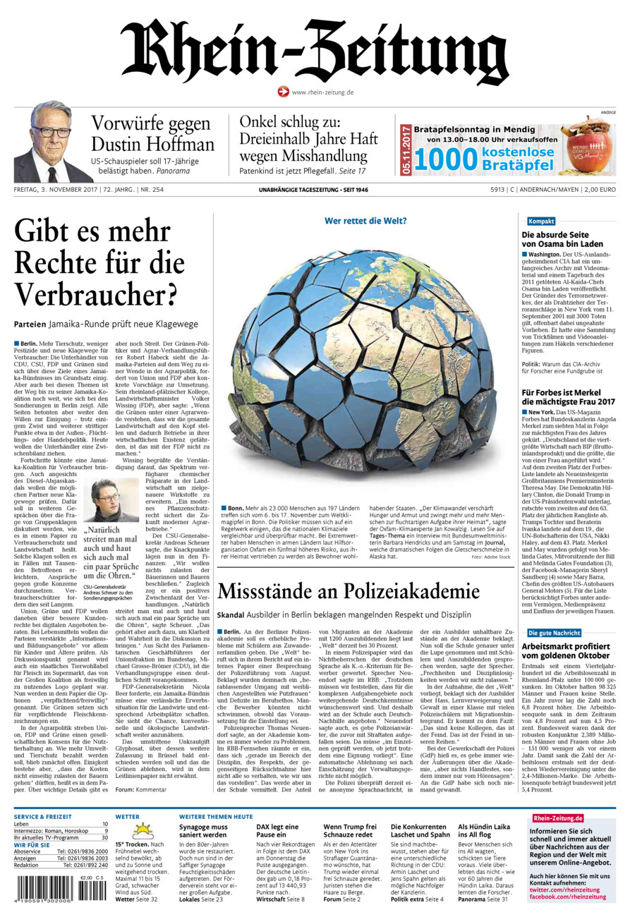 Rhein-Zeitung Andernach & Mayen vom Freitag, 03.11.2017