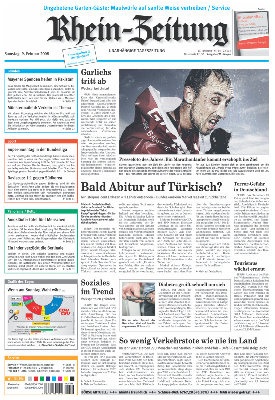 Rhein-Zeitung Andernach & Mayen vom Samstag, 09.02.2008