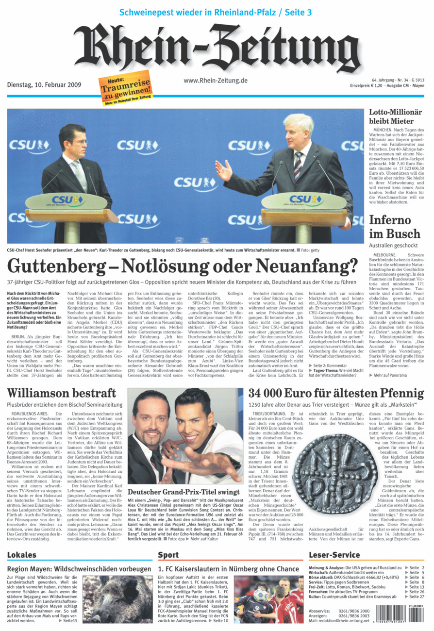 Rhein-Zeitung Andernach & Mayen vom Dienstag, 10.02.2009