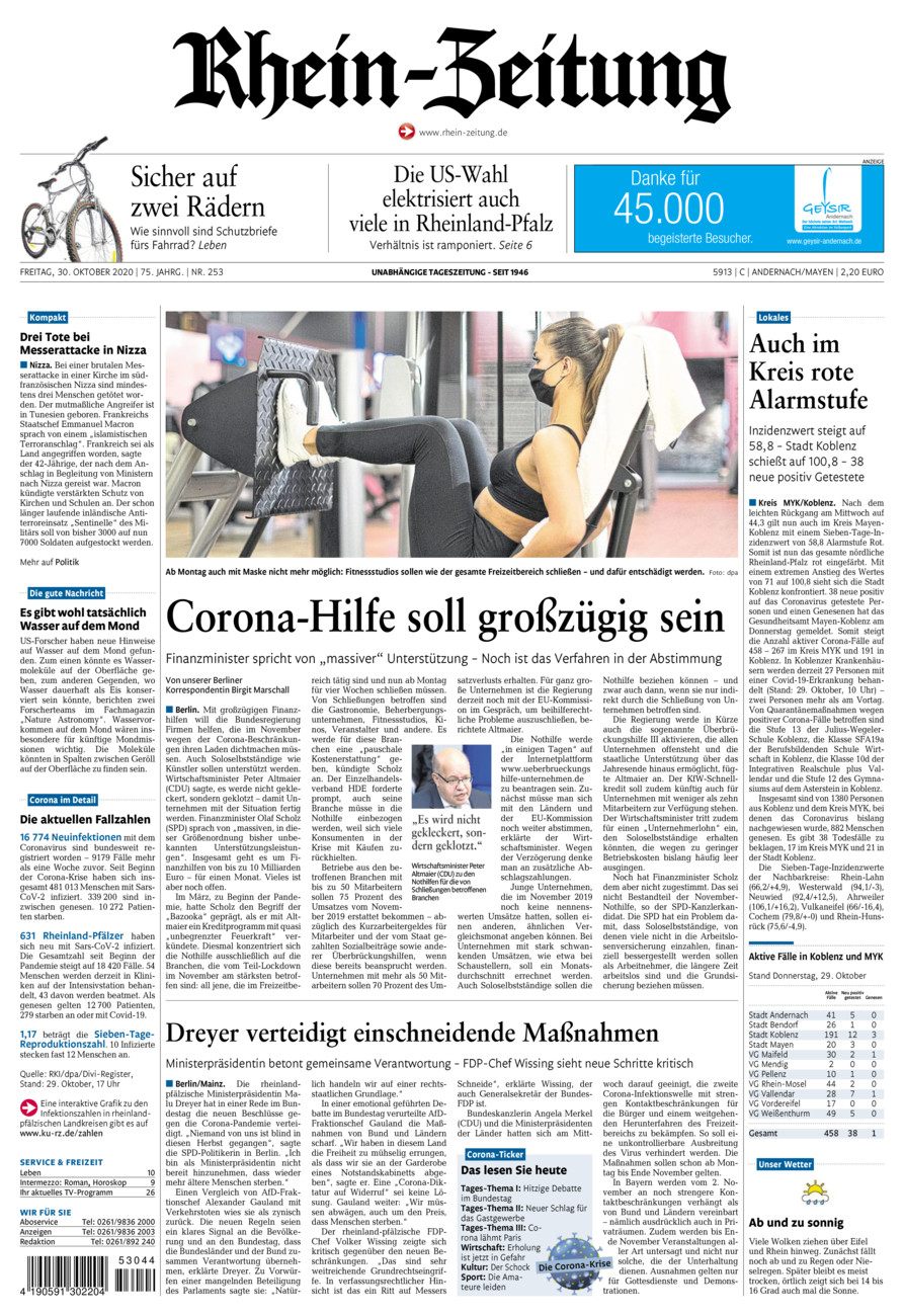 Rhein-Zeitung Andernach & Mayen vom Freitag, 30.10.2020