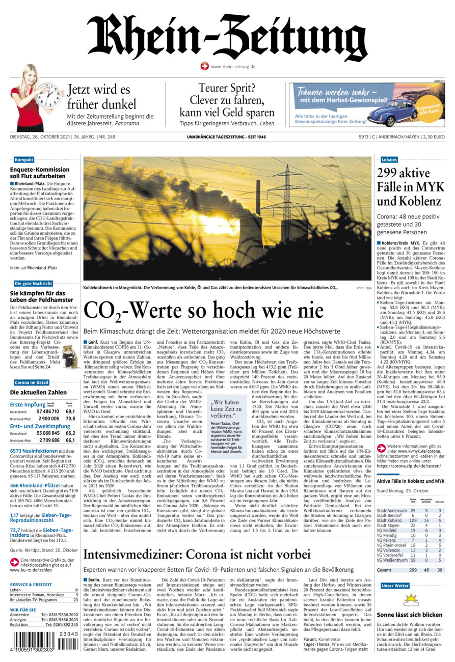 Rhein-Zeitung Andernach & Mayen vom Dienstag, 26.10.2021