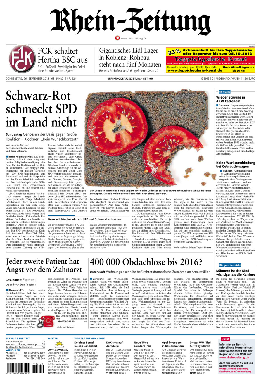 Rhein-Zeitung Andernach & Mayen vom Donnerstag, 26.09.2013