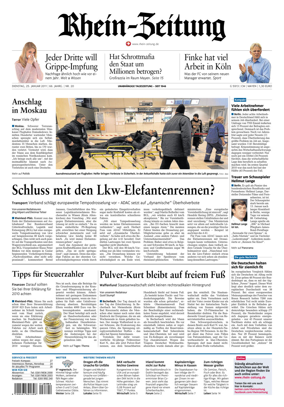 Rhein-Zeitung Andernach & Mayen vom Dienstag, 25.01.2011