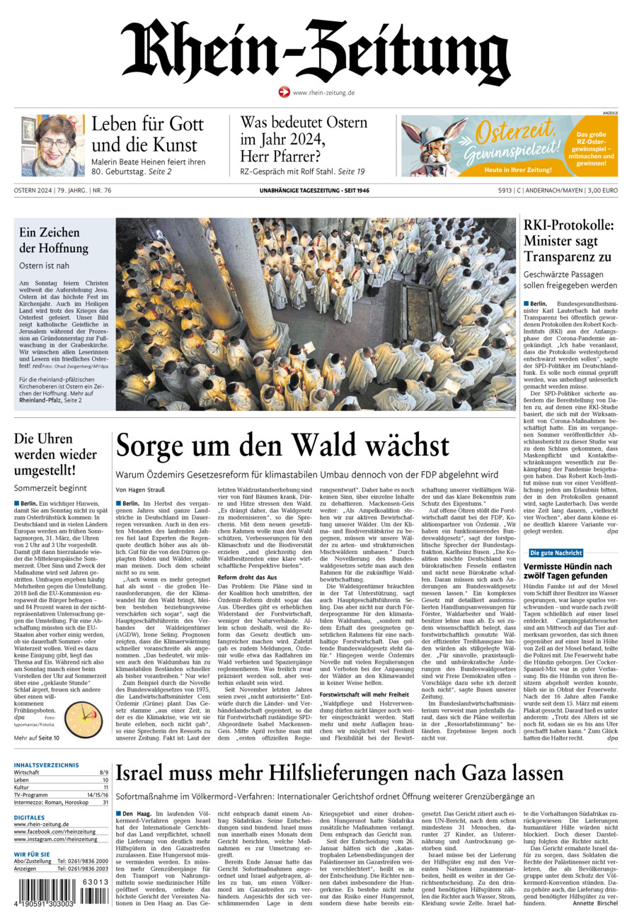 Rhein-Zeitung Andernach & Mayen vom Samstag, 30.03.2024