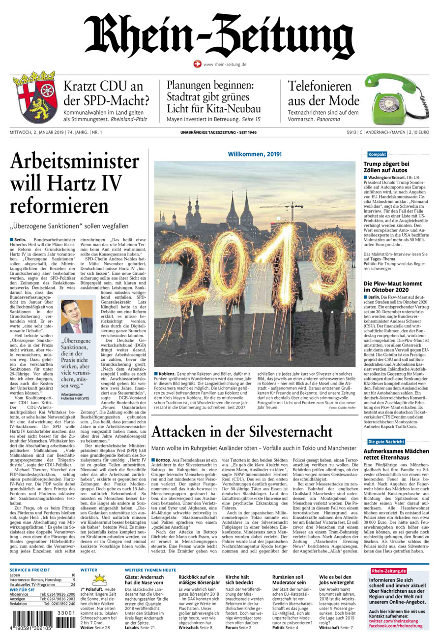Rhein-Zeitung Andernach & Mayen vom Mittwoch, 02.01.2019