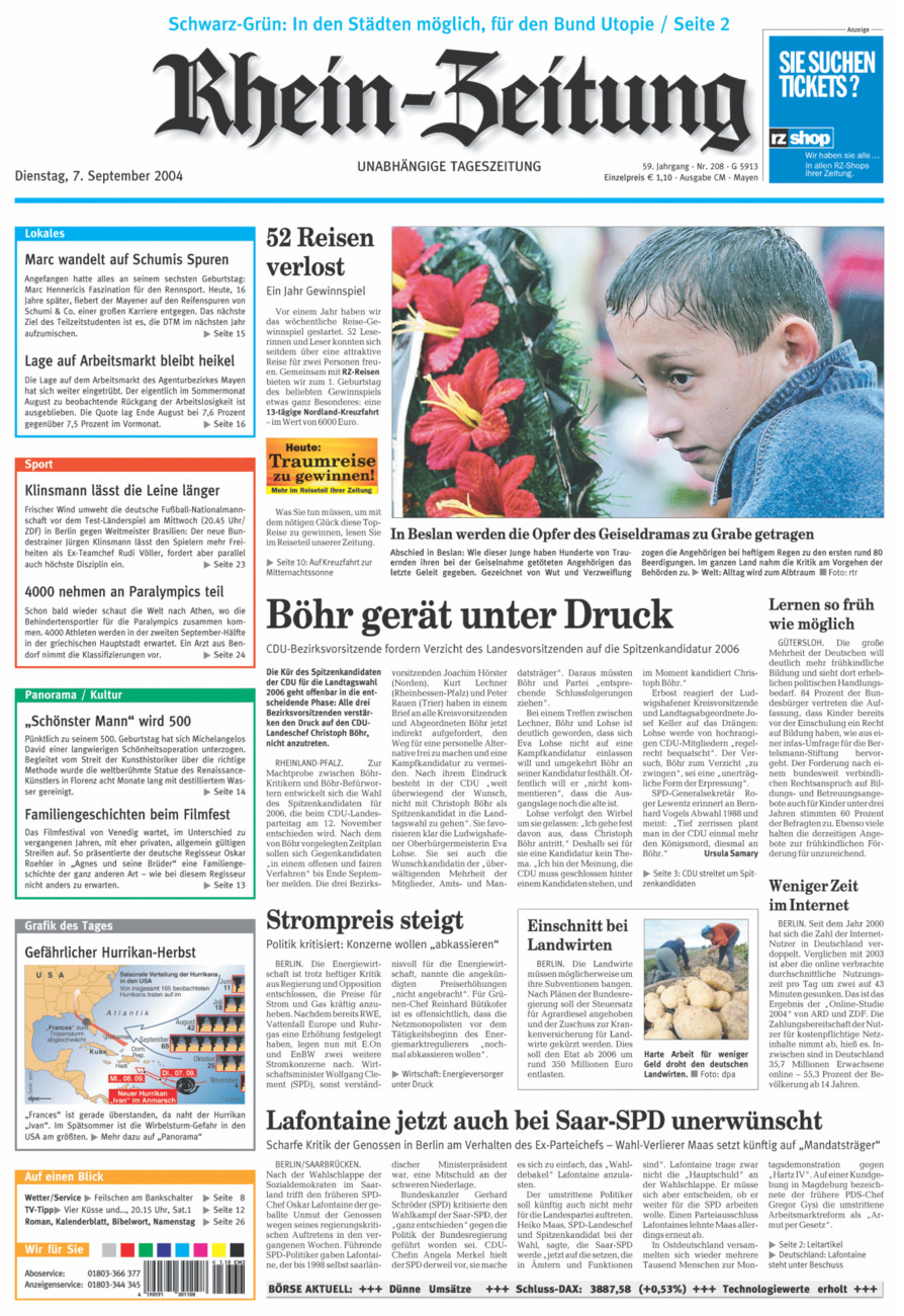 Rhein-Zeitung Andernach & Mayen vom Dienstag, 07.09.2004