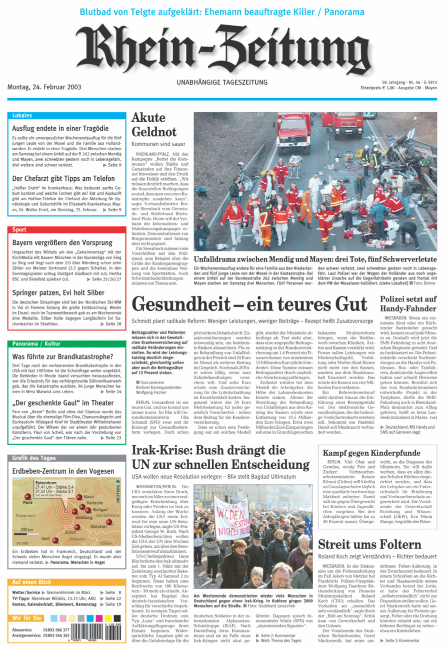Rhein-Zeitung Andernach & Mayen vom Montag, 24.02.2003