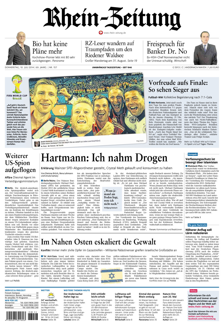 Rhein-Zeitung Andernach & Mayen vom Donnerstag, 10.07.2014