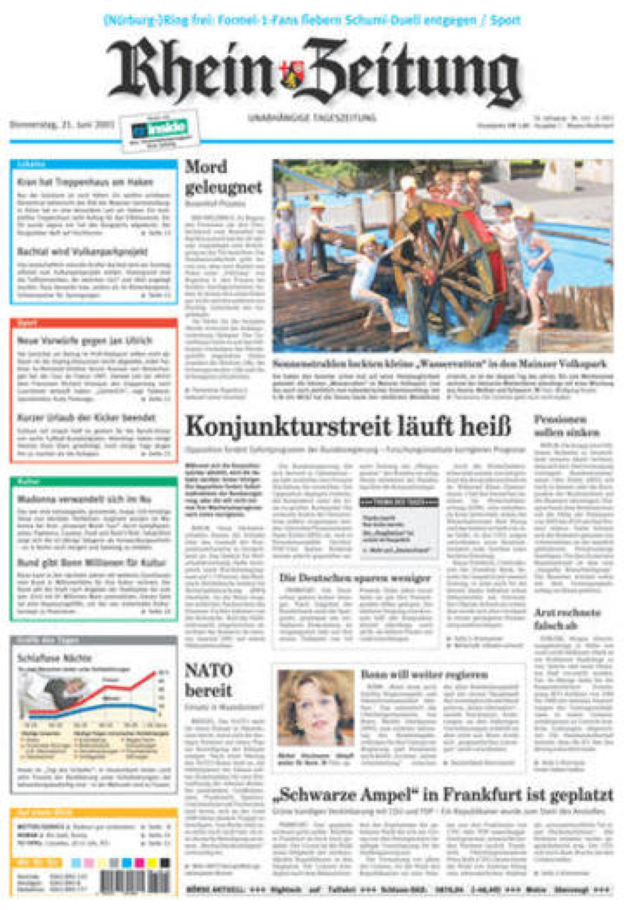 Rhein-Zeitung Andernach & Mayen vom Donnerstag, 21.06.2001