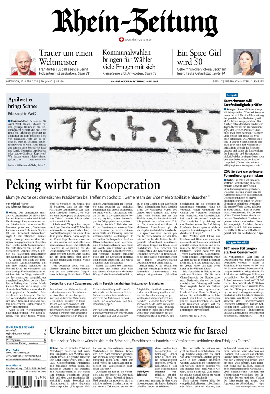 Rhein-Zeitung Andernach & Mayen vom Mittwoch, 17.04.2024