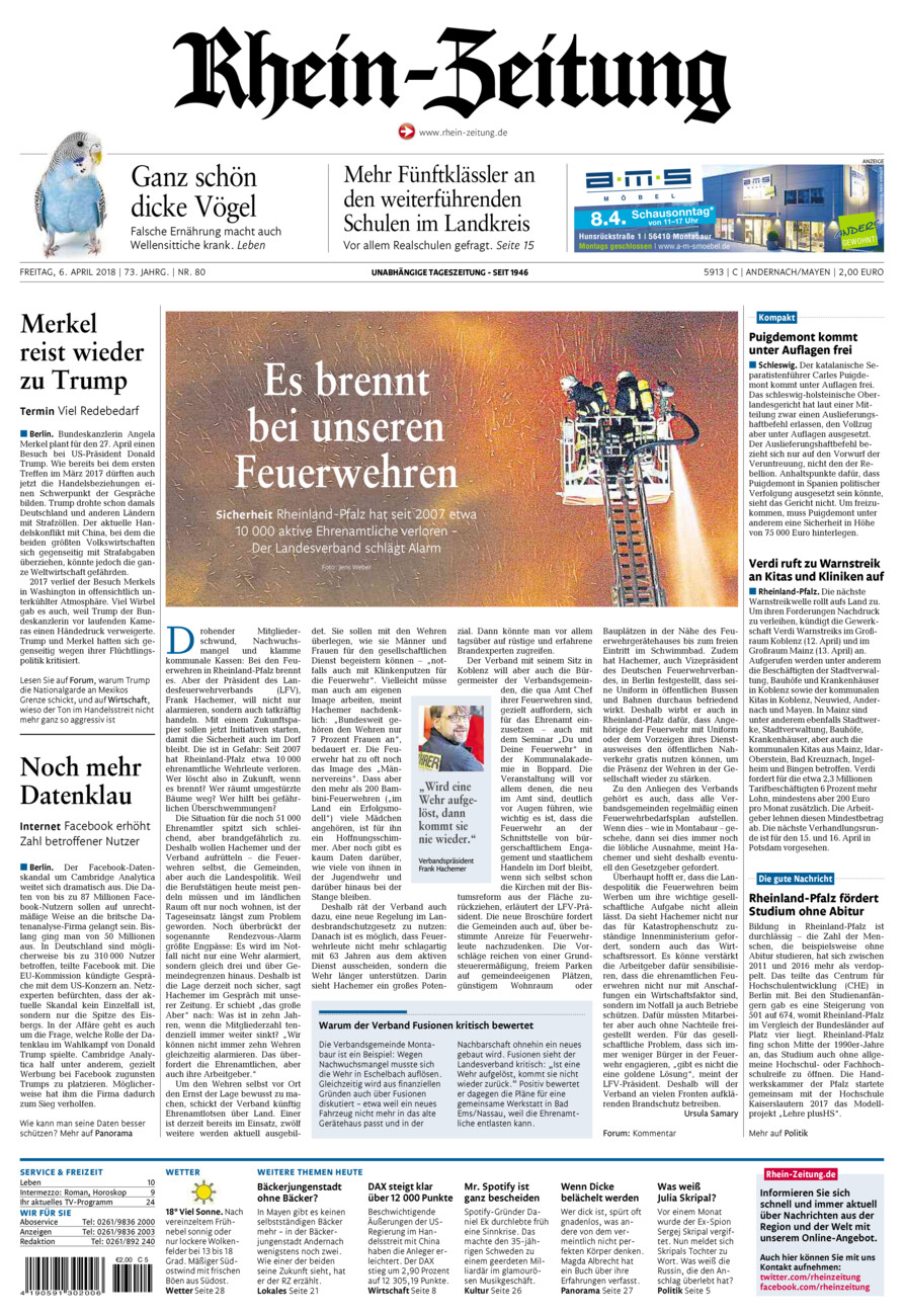 Rhein-Zeitung Andernach & Mayen vom Freitag, 06.04.2018