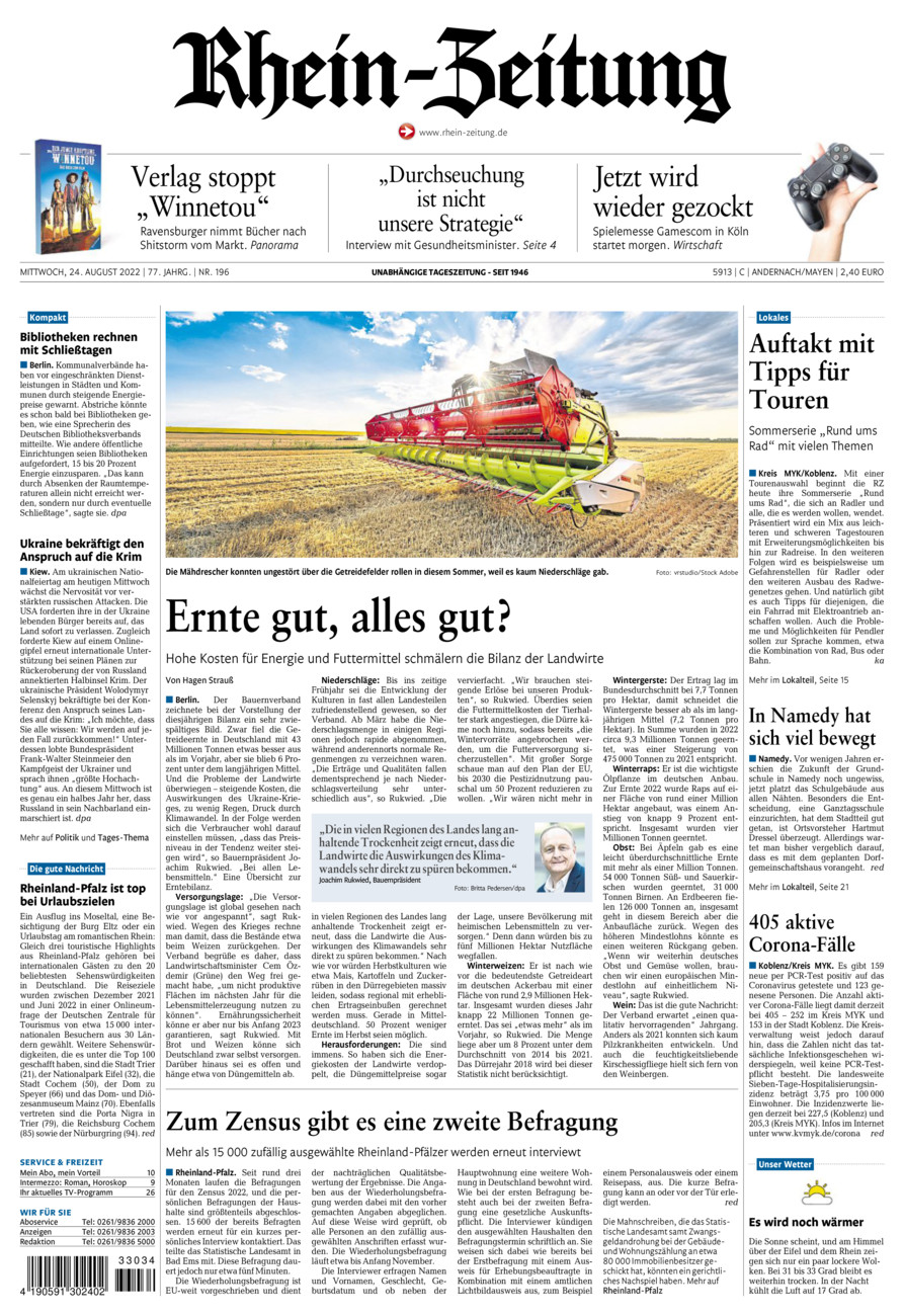 Rhein-Zeitung Andernach & Mayen vom Mittwoch, 24.08.2022