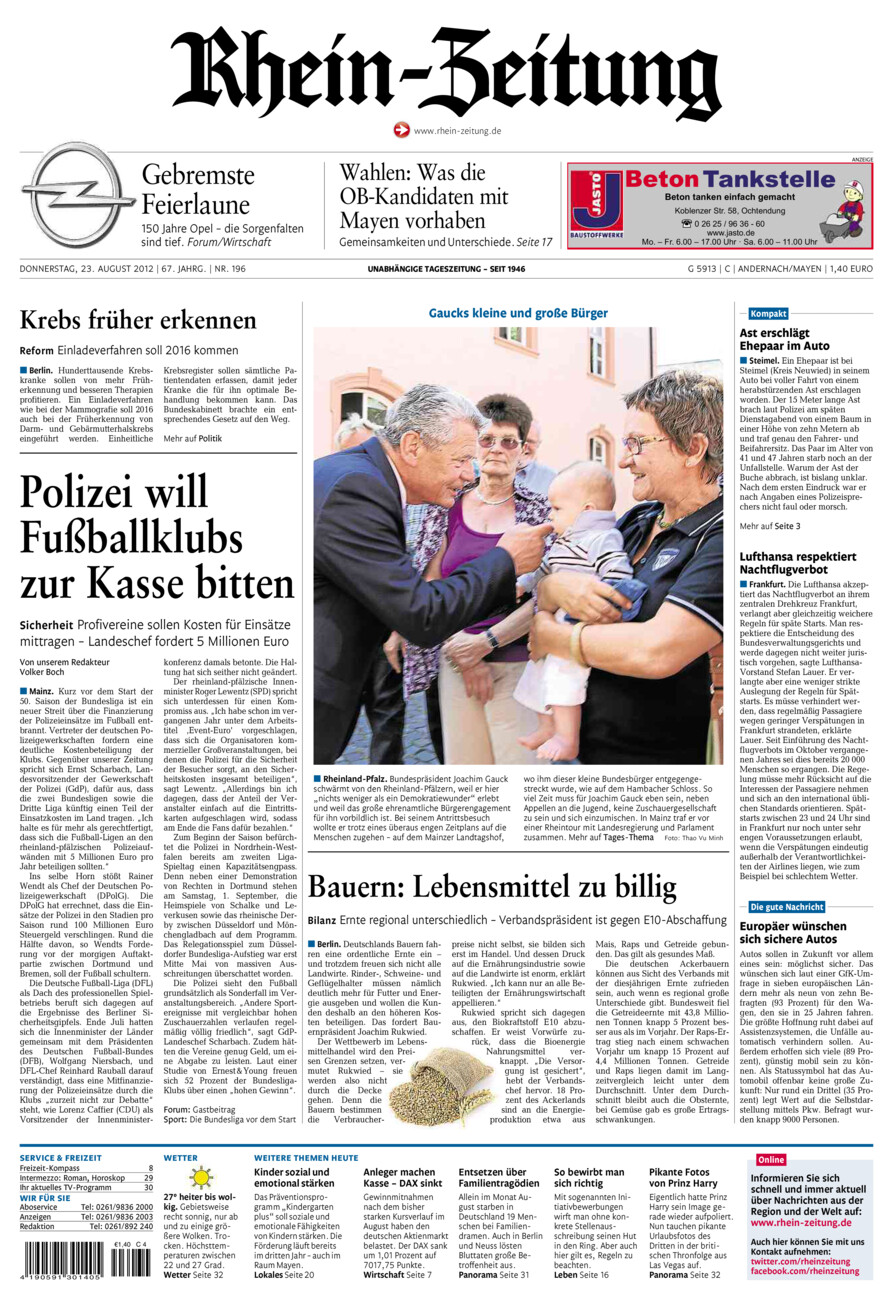 Rhein-Zeitung Andernach & Mayen vom Donnerstag, 23.08.2012