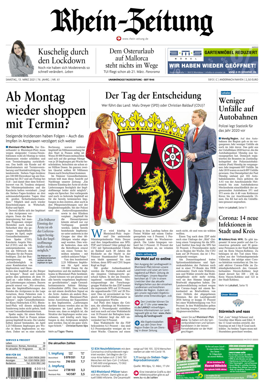 Rhein-Zeitung Andernach & Mayen vom Samstag, 13.03.2021
