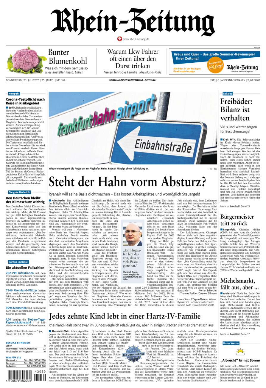 Rhein-Zeitung Andernach & Mayen vom Donnerstag, 23.07.2020