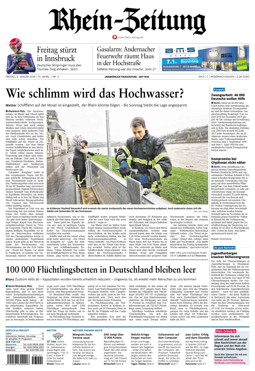 Rhein-Zeitung Andernach & Mayen vom Freitag, 05.01.2018