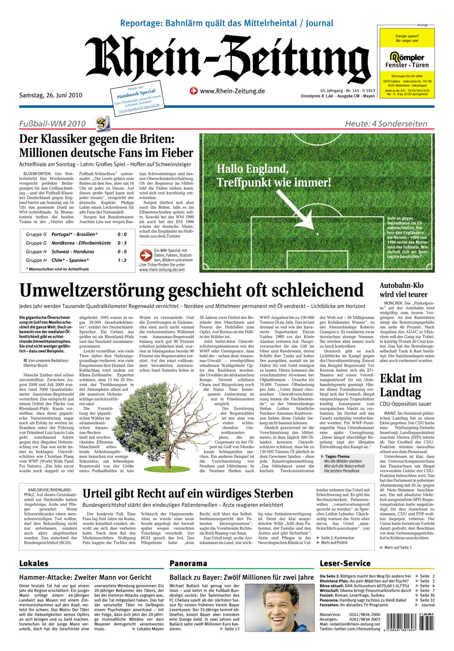 Rhein-Zeitung Andernach & Mayen vom Samstag, 26.06.2010
