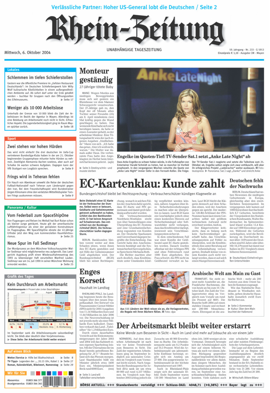 Rhein-Zeitung Andernach & Mayen vom Mittwoch, 06.10.2004