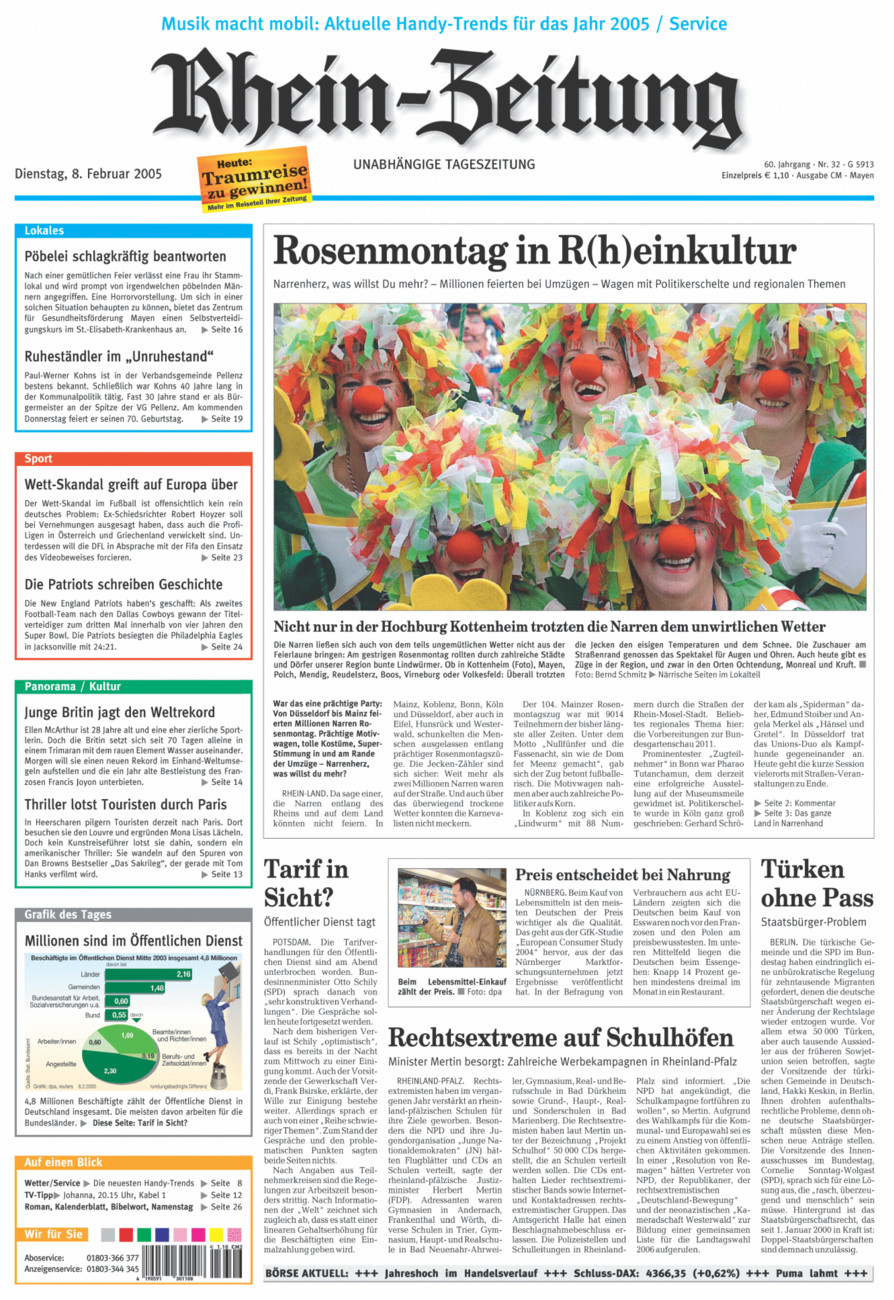 Rhein-Zeitung Andernach & Mayen vom Dienstag, 08.02.2005