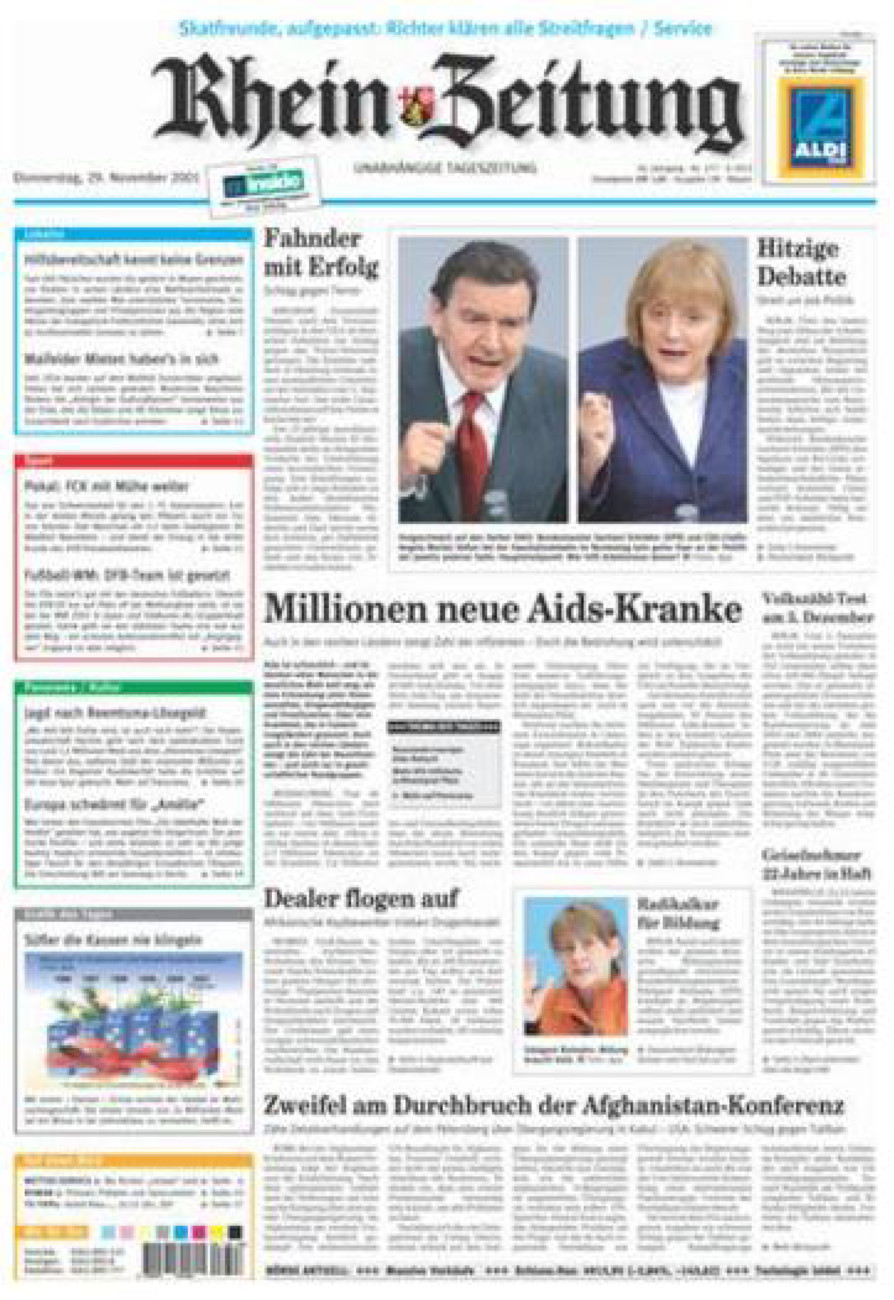 Rhein-Zeitung Andernach & Mayen vom Donnerstag, 29.11.2001