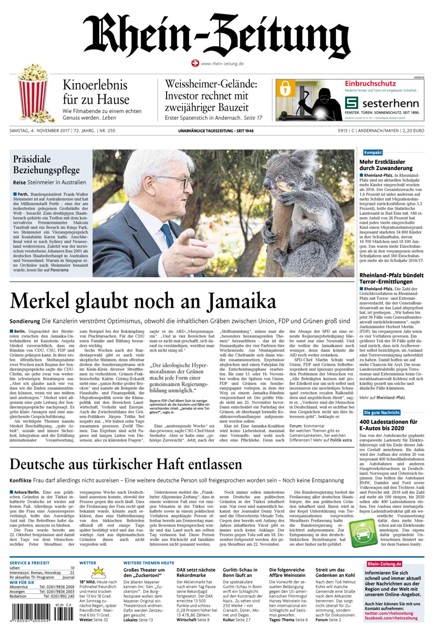 Rhein-Zeitung Andernach & Mayen vom Samstag, 04.11.2017
