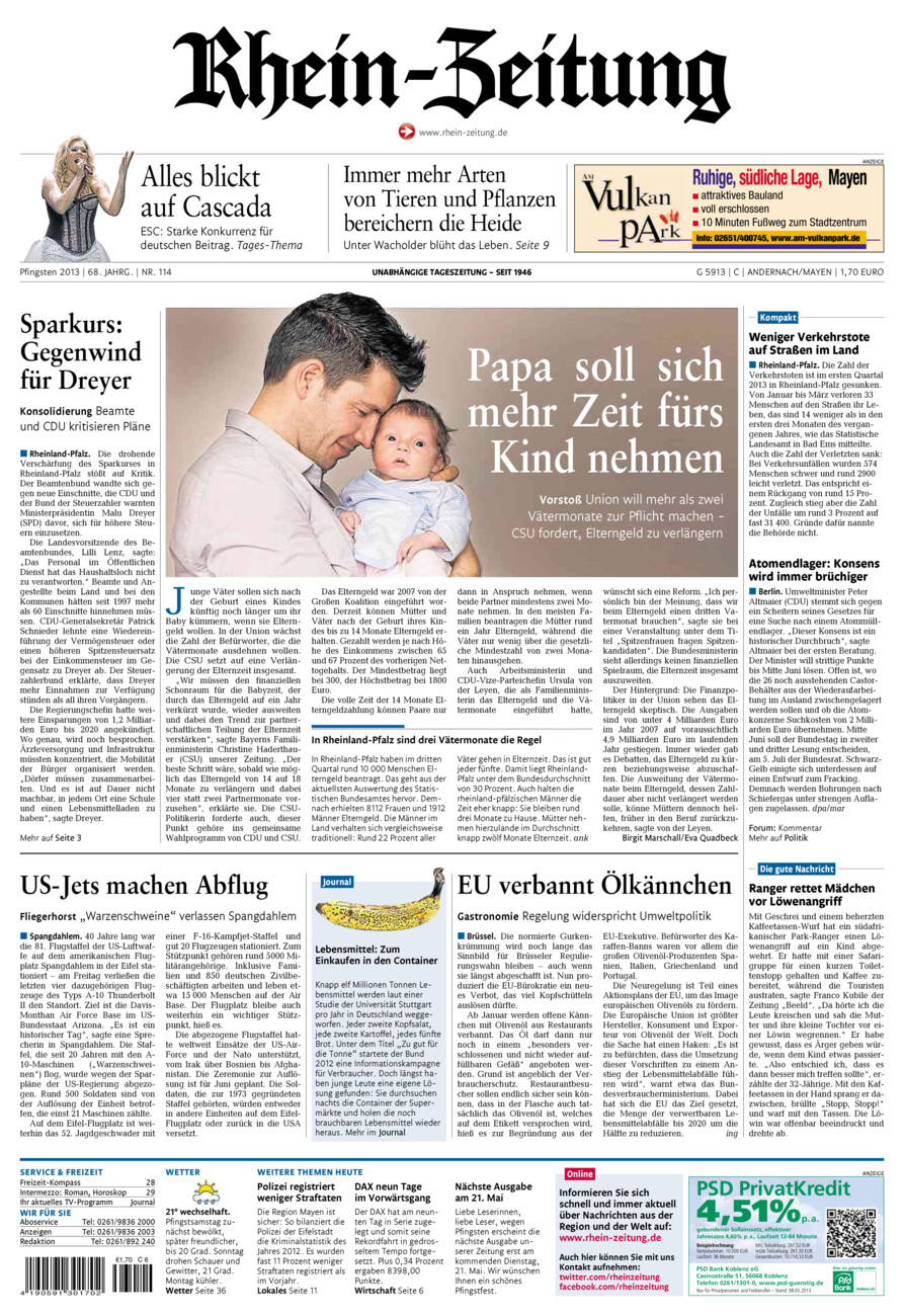 Rhein-Zeitung Andernach & Mayen vom Samstag, 18.05.2013