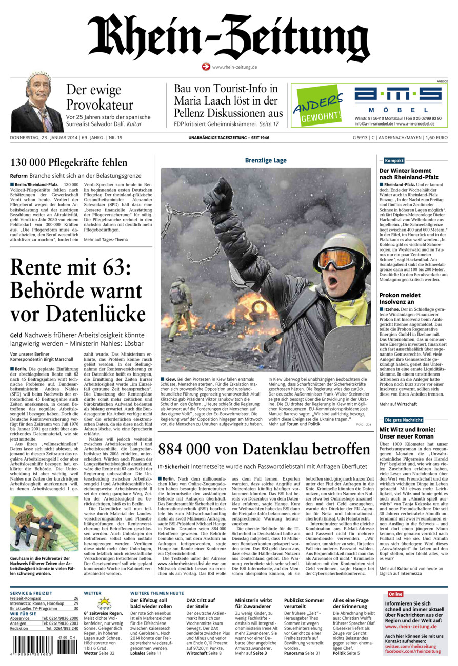 Rhein-Zeitung Andernach & Mayen vom Donnerstag, 23.01.2014