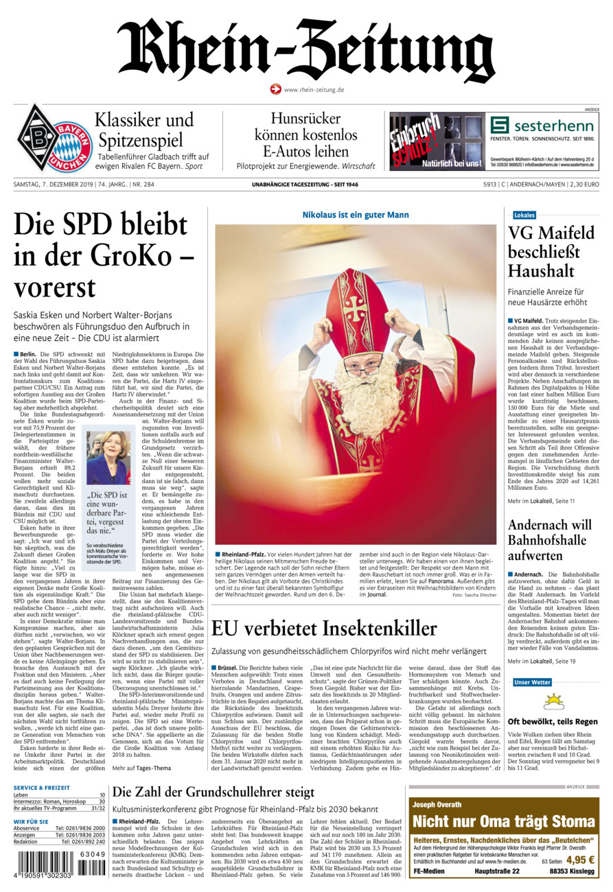 Rhein-Zeitung Andernach & Mayen vom Samstag, 07.12.2019