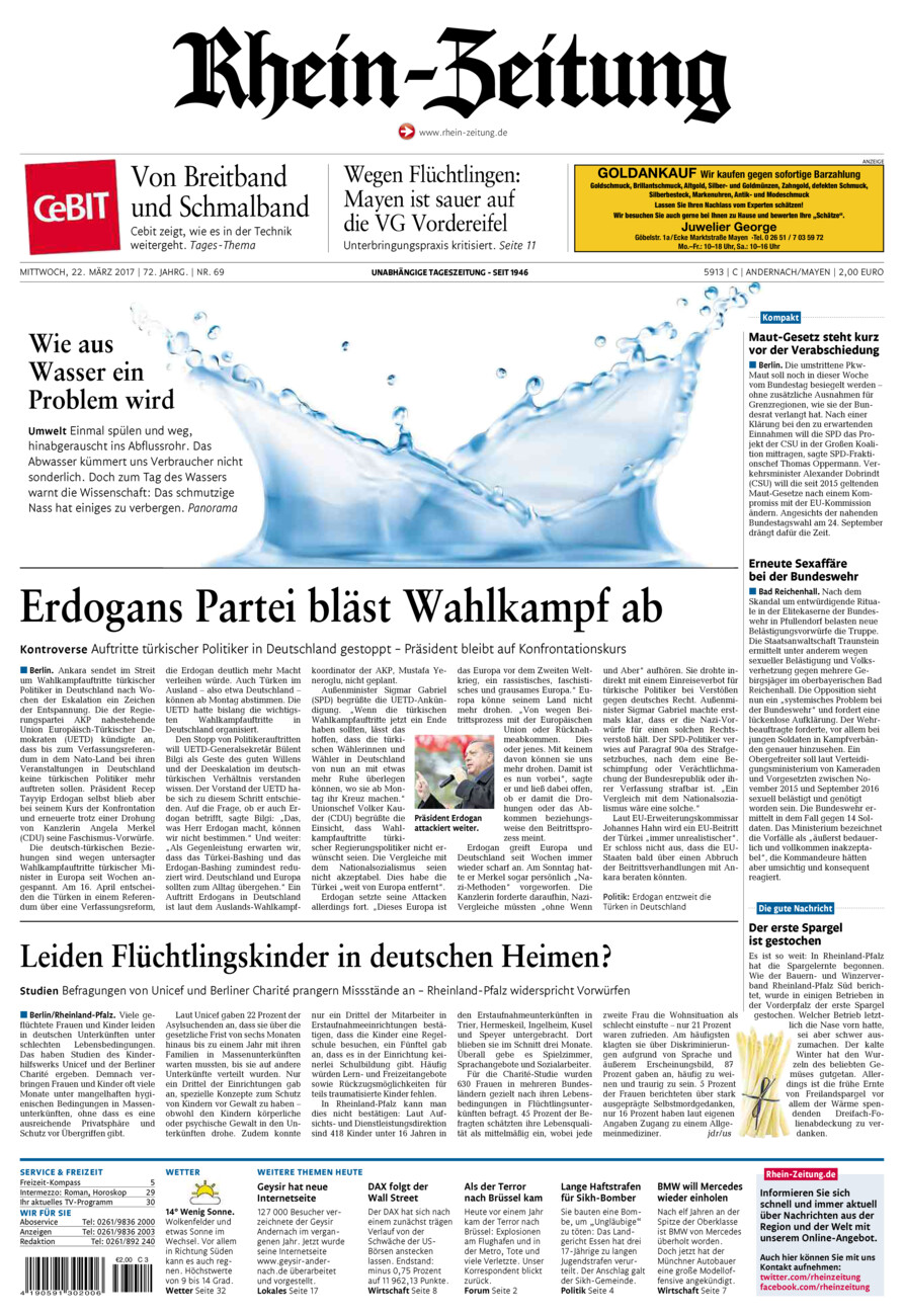 Rhein-Zeitung Andernach & Mayen vom Mittwoch, 22.03.2017
