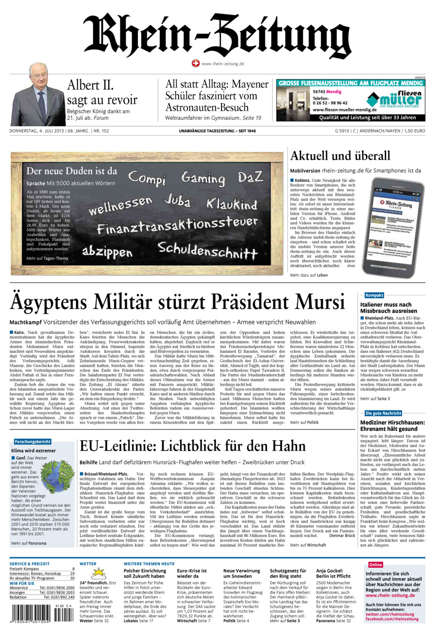 Rhein-Zeitung Andernach & Mayen vom Donnerstag, 04.07.2013