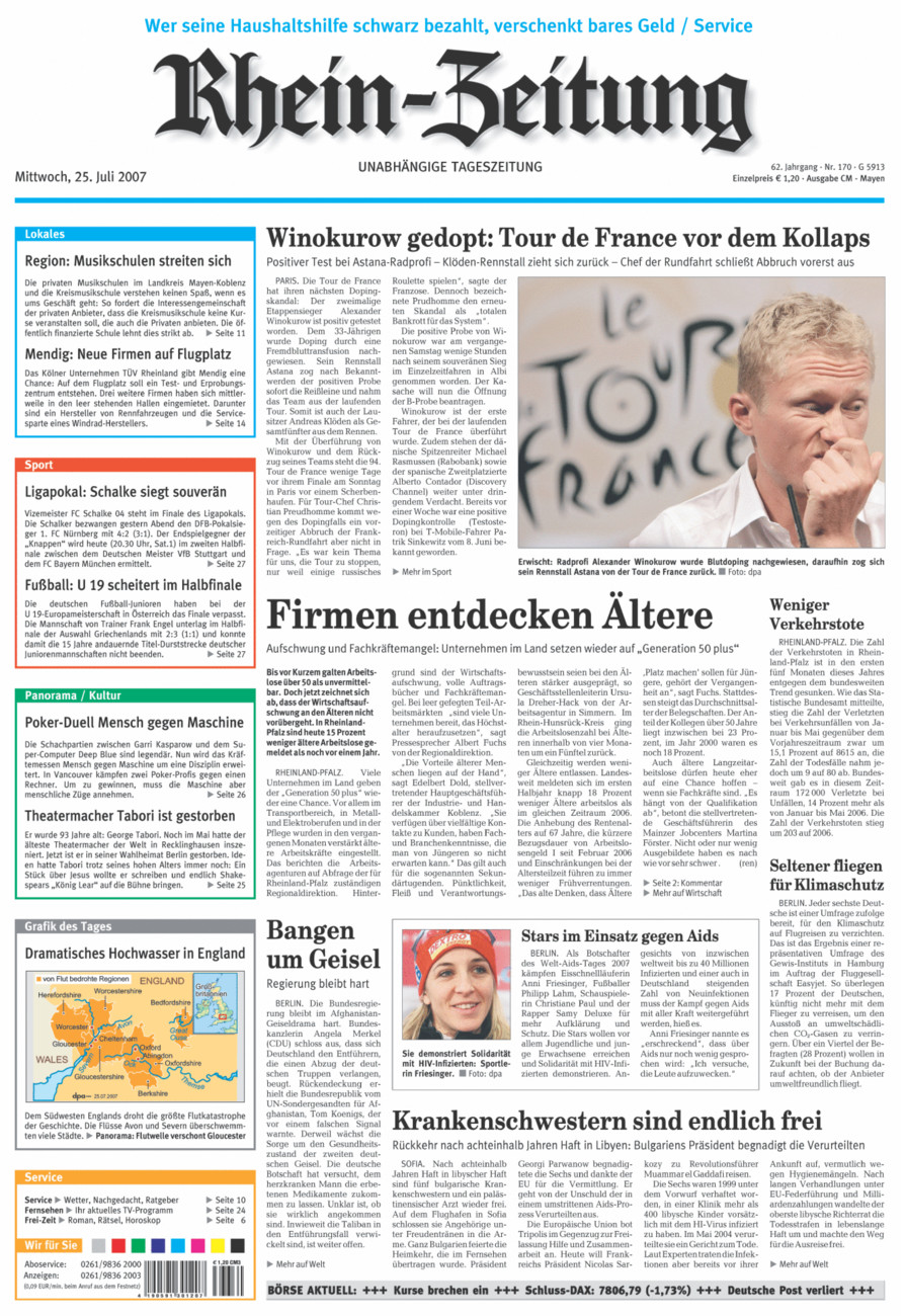 Rhein-Zeitung Andernach & Mayen vom Mittwoch, 25.07.2007