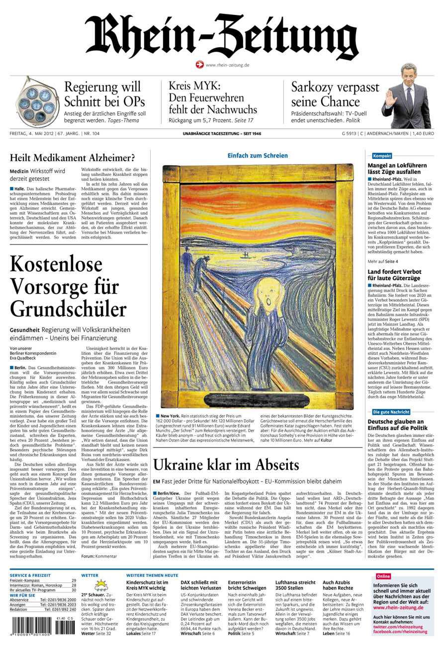 Rhein-Zeitung Andernach & Mayen vom Freitag, 04.05.2012