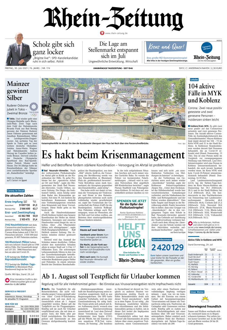 Rhein-Zeitung Andernach & Mayen vom Freitag, 30.07.2021