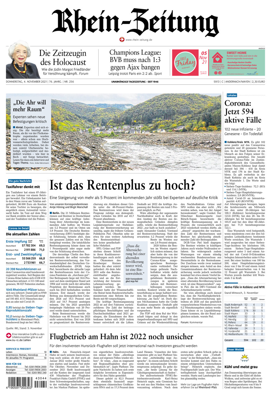 Rhein-Zeitung Andernach & Mayen vom Donnerstag, 04.11.2021