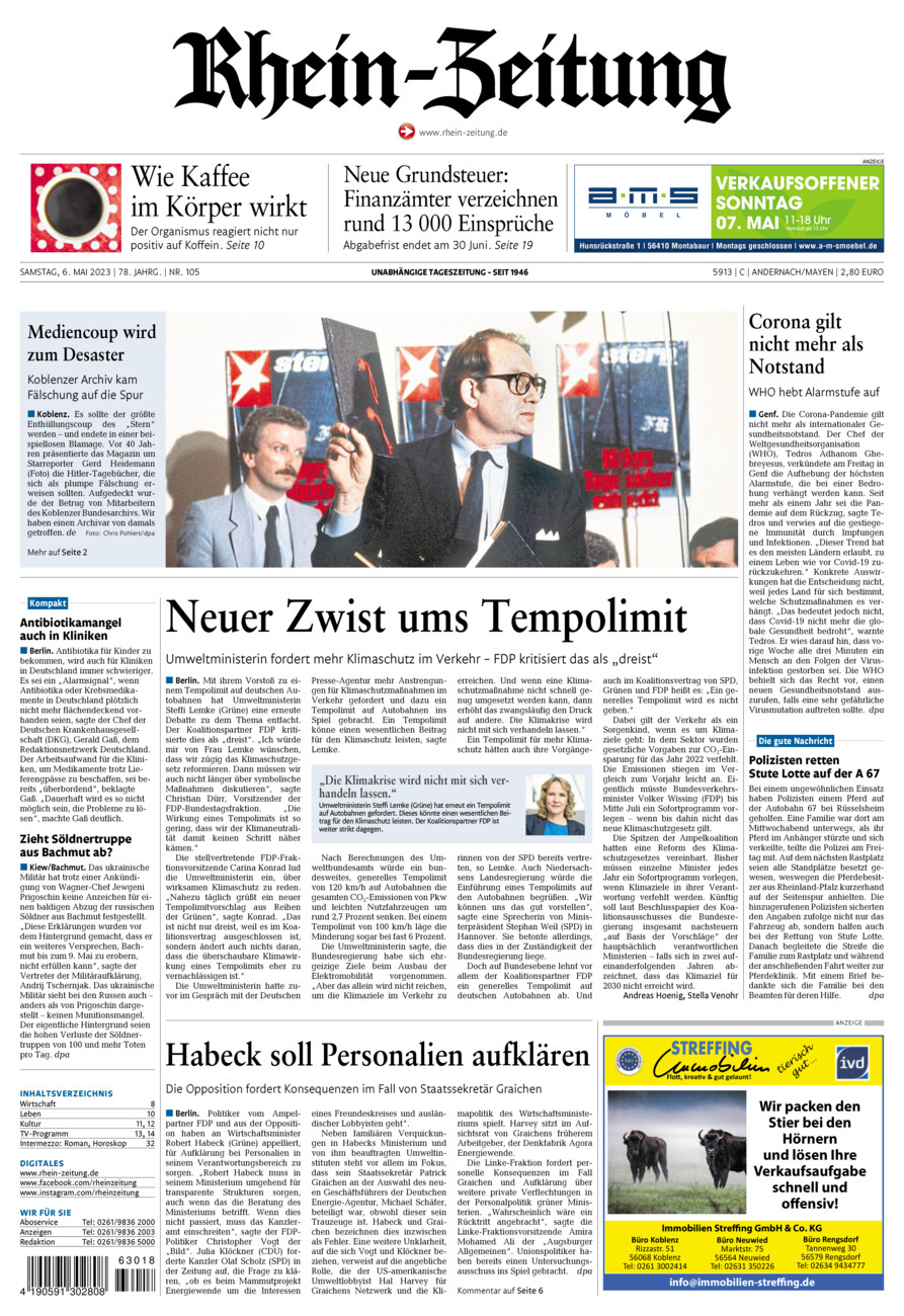 Rhein-Zeitung Andernach & Mayen vom Samstag, 06.05.2023