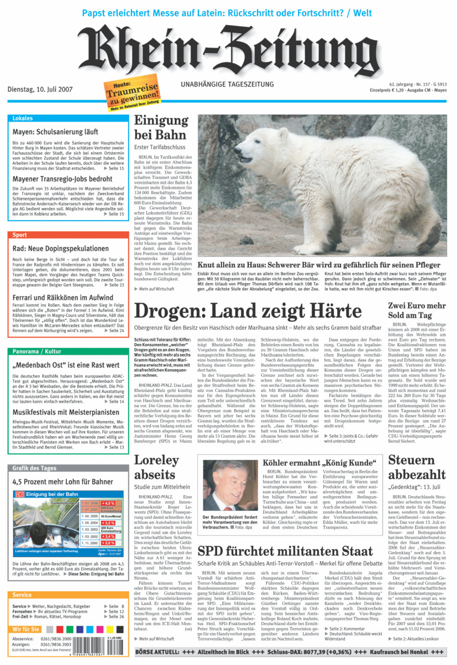 Rhein-Zeitung Andernach & Mayen vom Dienstag, 10.07.2007