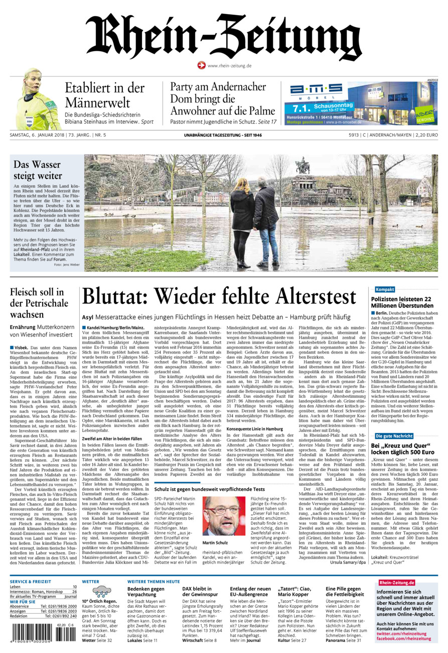 Rhein-Zeitung Andernach & Mayen vom Samstag, 06.01.2018